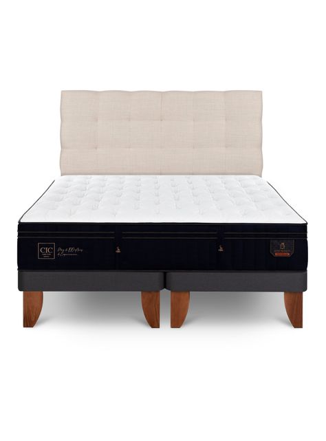 Cama Europea Super Premium 2 Plazas Base Dividida Respaldo Ebro-2