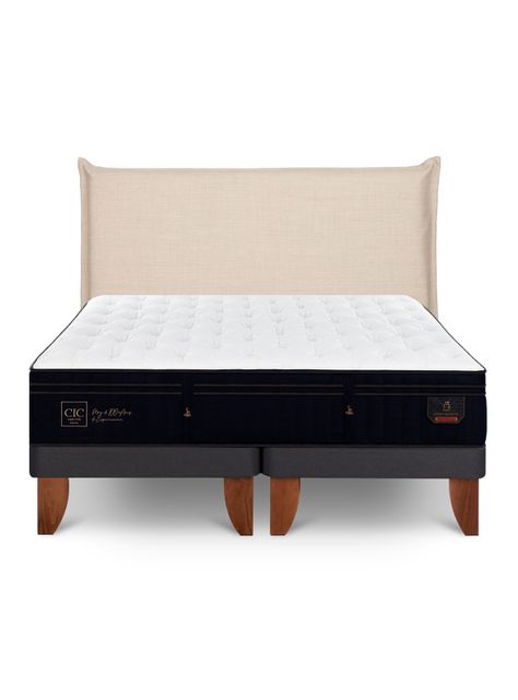 Cama Europea Super Premium 2 Plazas Base Dividida Respaldo Tíber-2