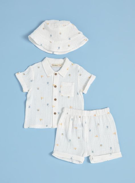 Conjunto Estampado de Camisa, Short y Gorro-2