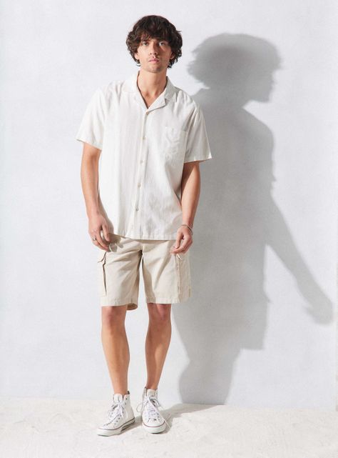 Camisa de Vestir Rustica Listada Blanca-4