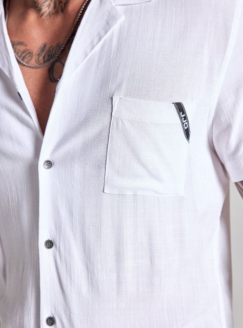 Camisa de Vestir Tela Texturada Look Lino-3