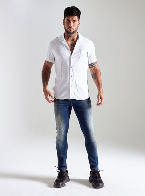 Camisa de Vestir Tela Texturada Look Lino-4