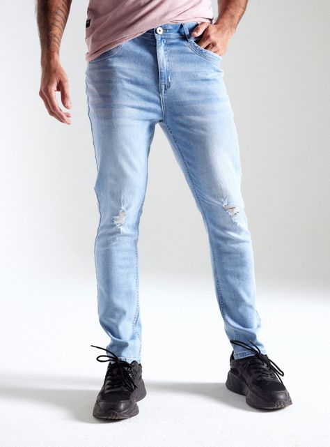 Jeans Lavado Fuerte Rasguños-0