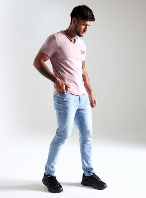 Jeans Lavado Fuerte Rasguños-4