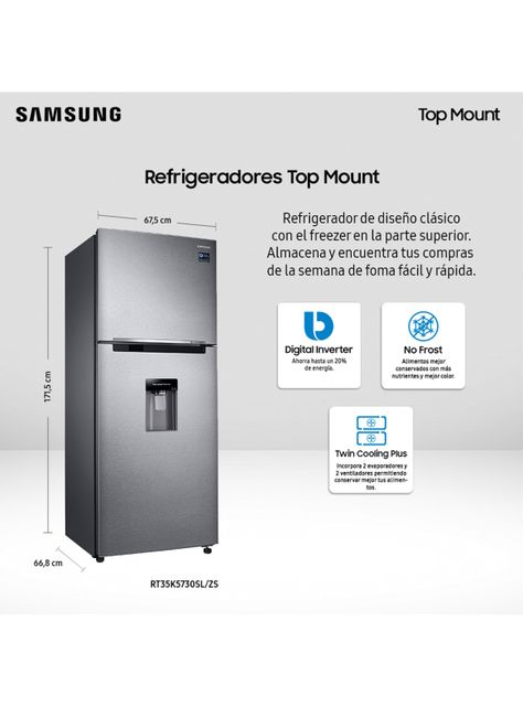 Refrigerador No Frost 361 Litros RT35K5730SL/ZS-6