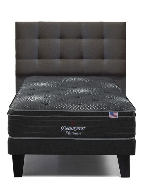 Cama Europea Platinum 1.5 Plazas + Respaldo Tignes Marengo-0