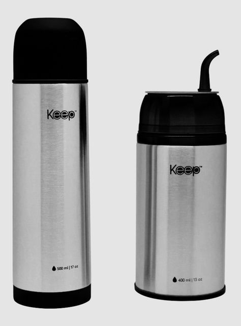 Termo Mate 400 ml + Termo Bala 500 ml Negro Inox-0