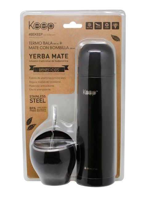 Set Mate 230 ml + Termo Bala 500 ml Bala Negro-1