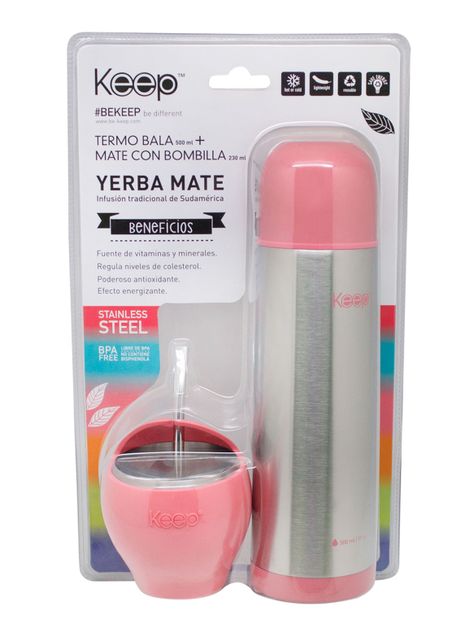 Set Mate 230 ml + Termo Bala 500 ml Bala Rosado-1