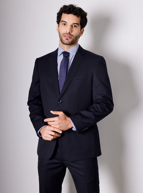 Traje Recto 100% Lana Fantasia Slim Fit-0