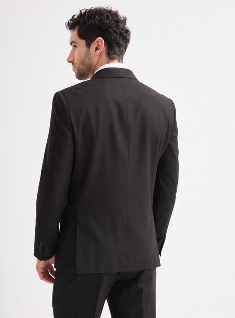 Traje Lana Poliéster Liso Negro-1