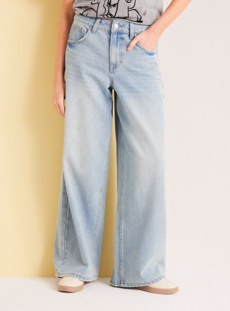 Jeans Puddle Anchos y Tiro Largo-0