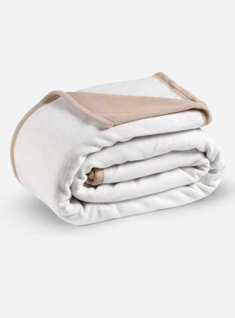 Frazada Bicolor 2 Plazas Beige-1
