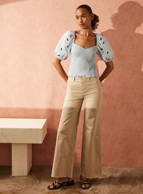 Blusa Escote Corazón y Manga Abullonada-4