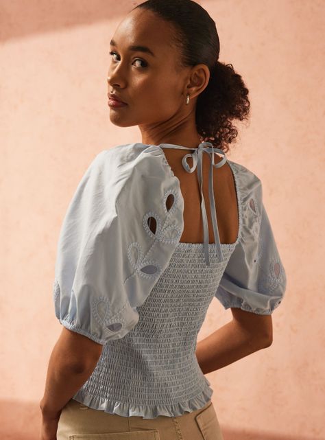 Blusa Escote Corazón y Manga Abullonada-3