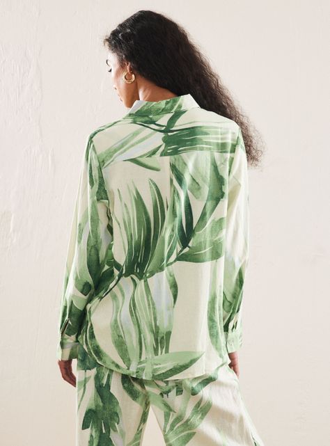 Blusa Estampada con Lino-1