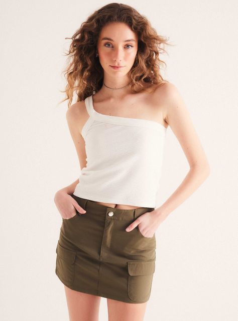 Polera One Shoulder Textura-0