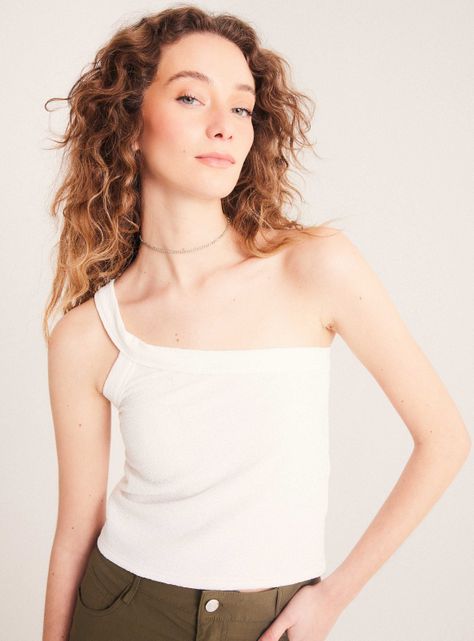 Polera One Shoulder Textura-2