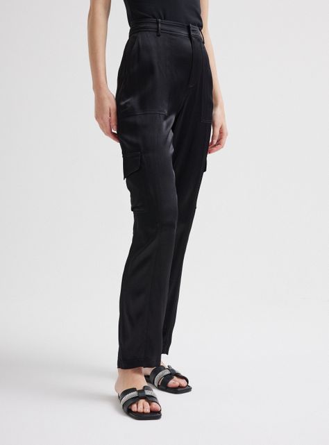 Pantalón Cargo Efecto Satinado-0