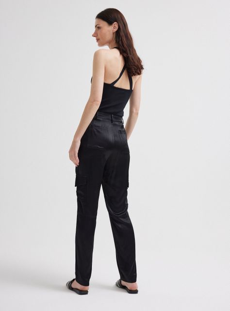 Pantalón Cargo Efecto Satinado-5
