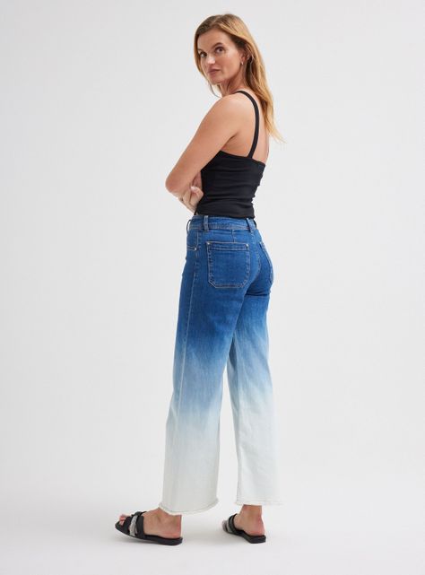 Jeans Slim de Pierna Ancha Color en Degradé-5