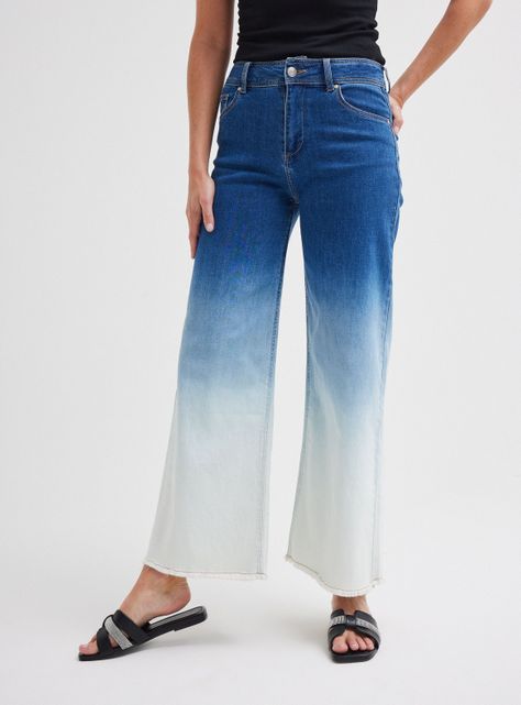 Jeans Slim de Pierna Ancha Color en Degradé-0