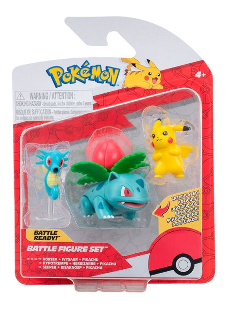 Figura de Acción Horsea + Ivysaur + Pikachu-0