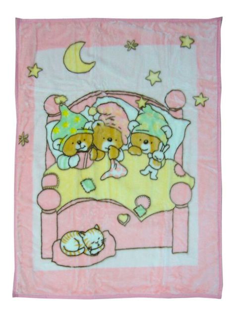 Frazada Reversible Bebe Ositos Rosada Bebesit-0