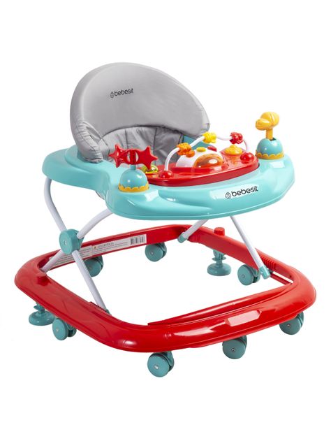 Andador Musical Airbus Rojo & Celeste Bebesit-0