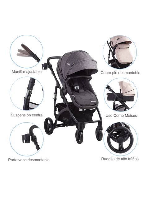 Coche Travel System Explorer Lx Negro Bebesit-5