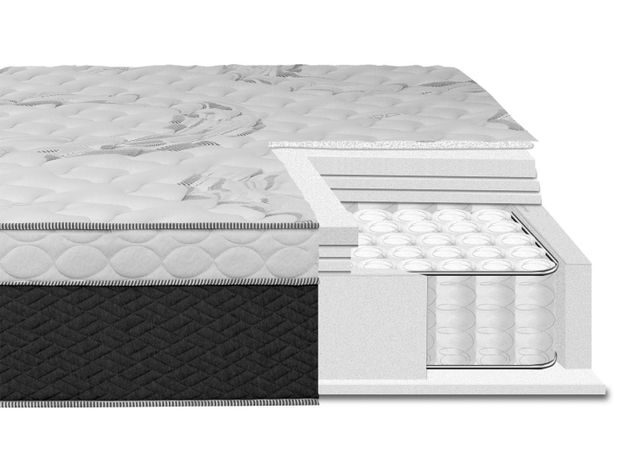 Cama Europea Everest King + Set Muebles Capitoné-3