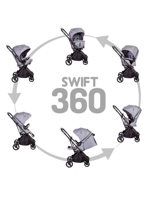 Coche Bebesit Travel System Swift 360 Negro-4