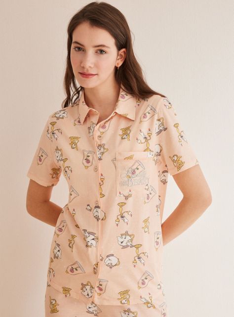 Pijama Camisero Algodón Disney Bella y Bestia-1