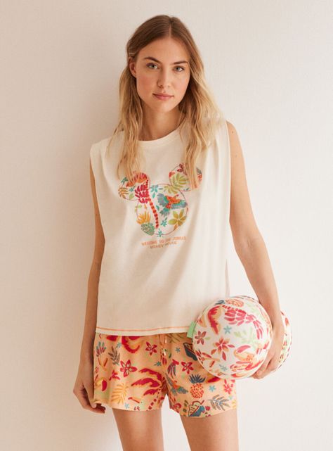 Pijama Corto Algodón Tropical-0
