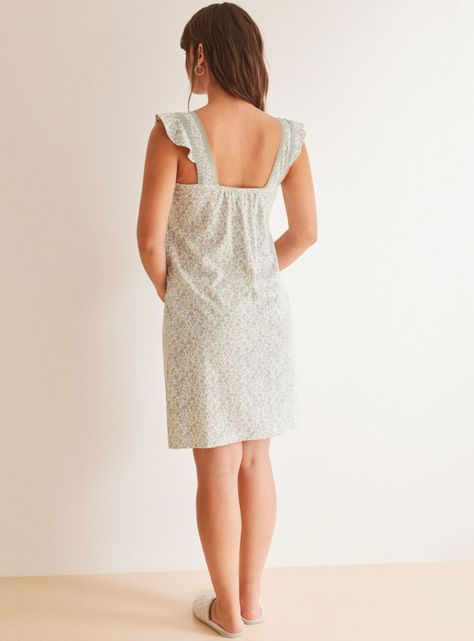 Camisa de Dormir Maternity Flores Tirante Volante-1
