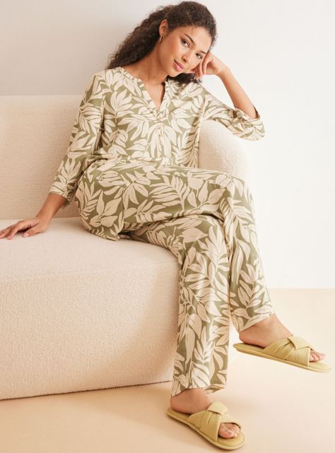 Camisa de Dormir Estampado Hojas-3