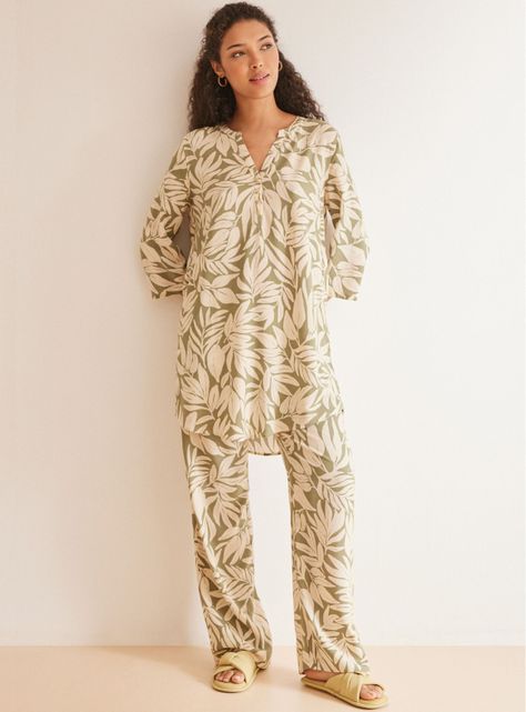 Camisa de Dormir Estampado Hojas-2