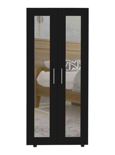 Clóset Z80 2 Puertas con Espejo Negro-0