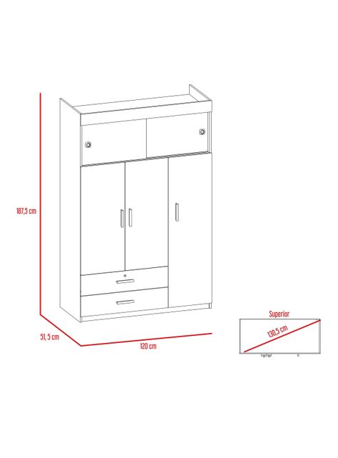 Clóset Z120 5 Puertas Beige-1