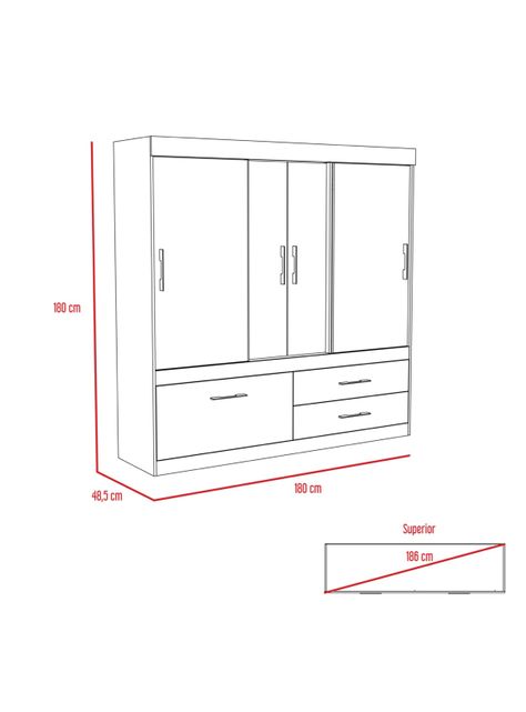 Clóset Allegro 4 Puertas Beige-1