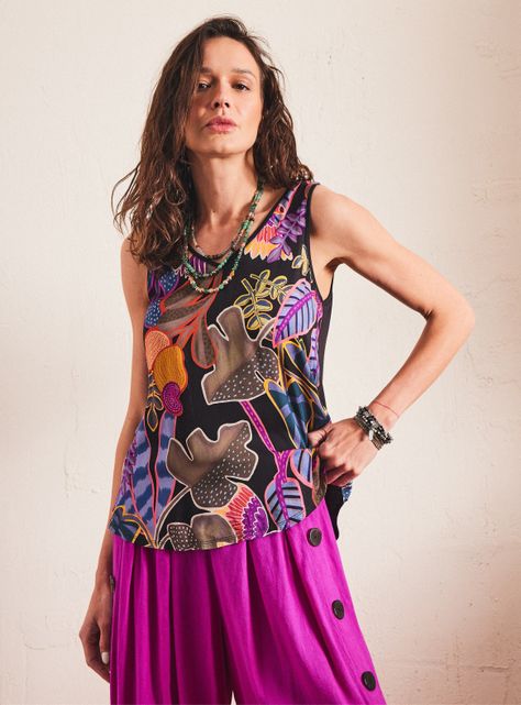 Polera Estampado Frontal Flores-0