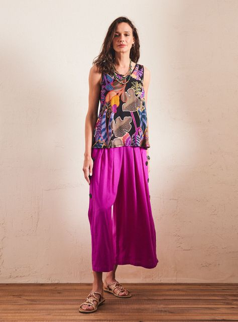 Polera Estampado Frontal Flores-4
