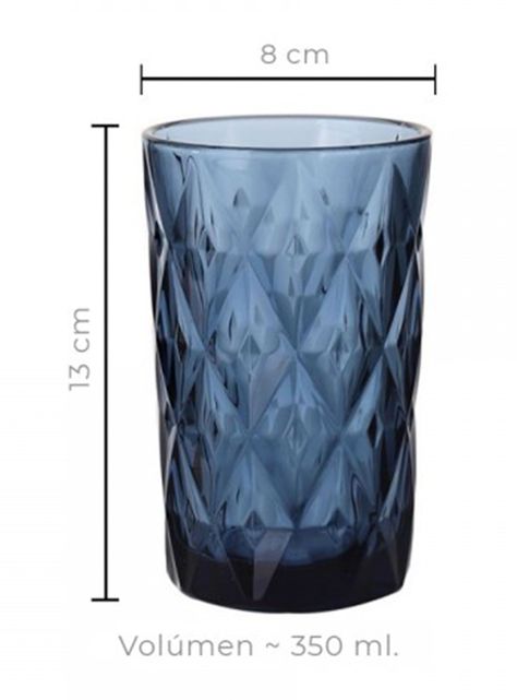 Set 6 Vaso Vidrio 350 ml Azul-1