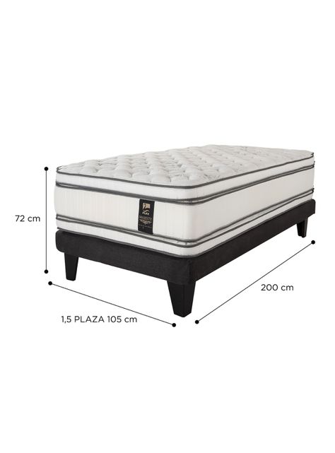 Cama Europea Majesty 1.5 Plazas + Respaldo Modern-1
