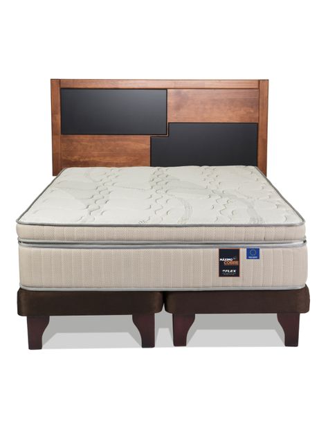 Cama Europea Máximo Cobre 2 Plazas + Respaldo Colonia-1