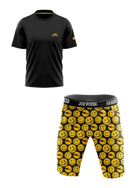 Pijama Emoticons Print Short y Polera-0