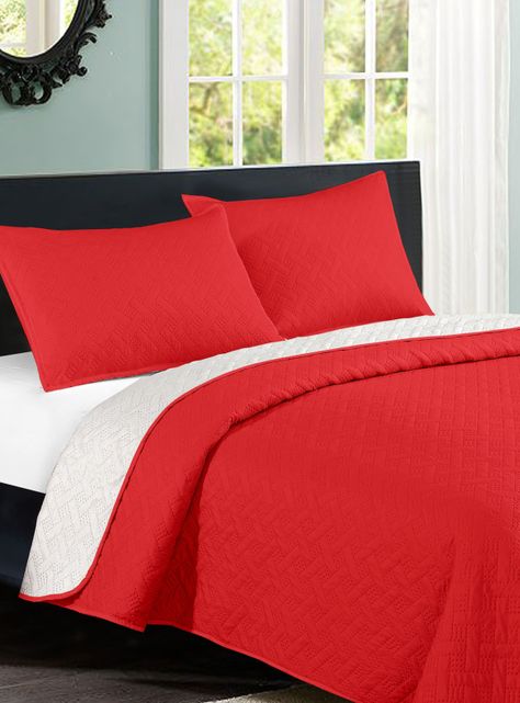 Quilt Bicolor 2 Plazas Red-1