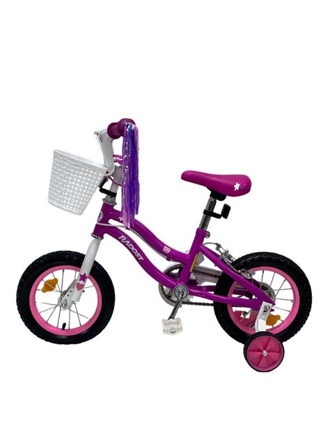 Bicicleta Infantil 12" con Canasto y Ruedas Laterales Rosado-2