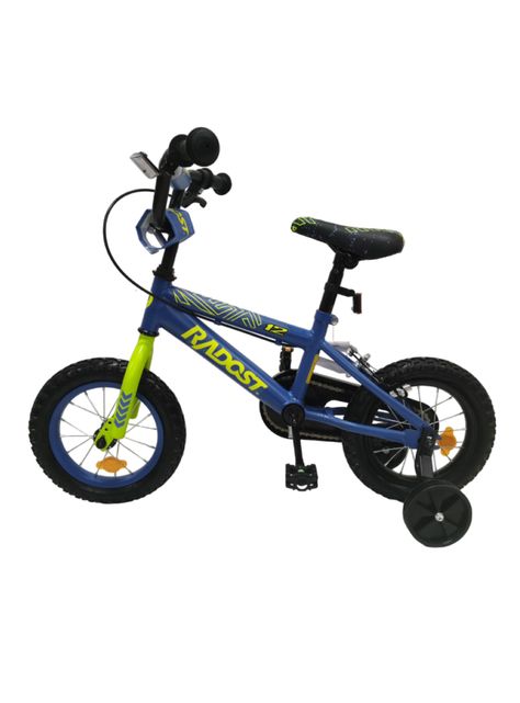 Bicicleta Infantil 12" con Ruedas Laterales Roja Azul-2