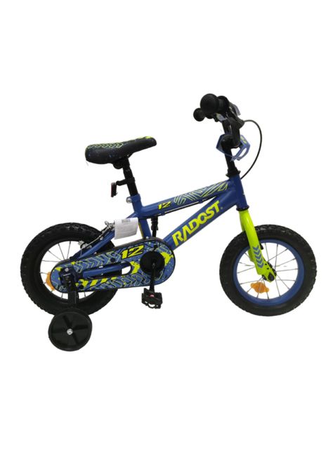 Bicicleta Infantil 12" con Ruedas Laterales Roja Azul-0